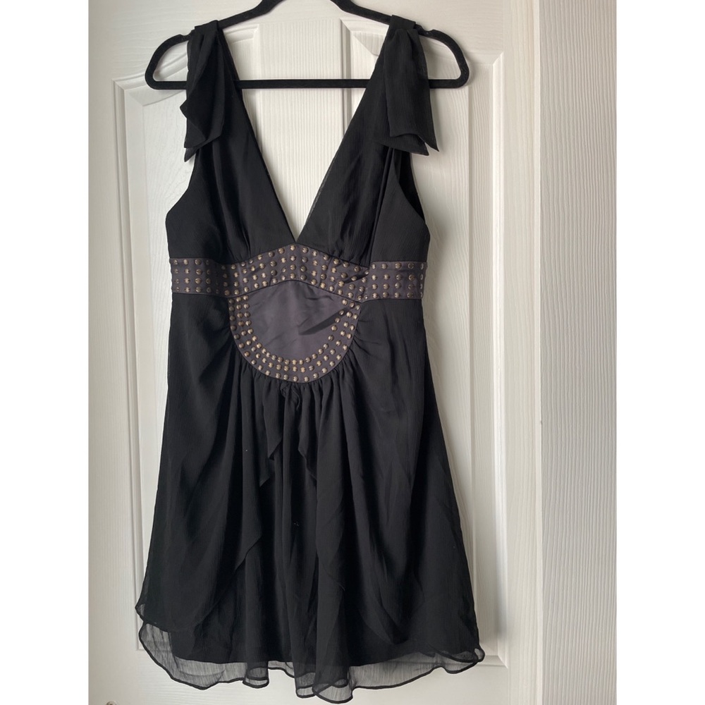 NWT- BCBG Generation V-NK Grecian Chiffon Black Dress